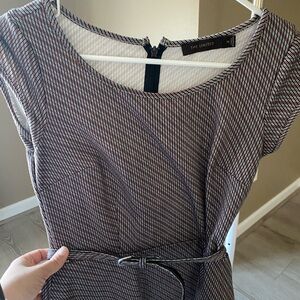 The Limited Black and White Patterned Midi Dress